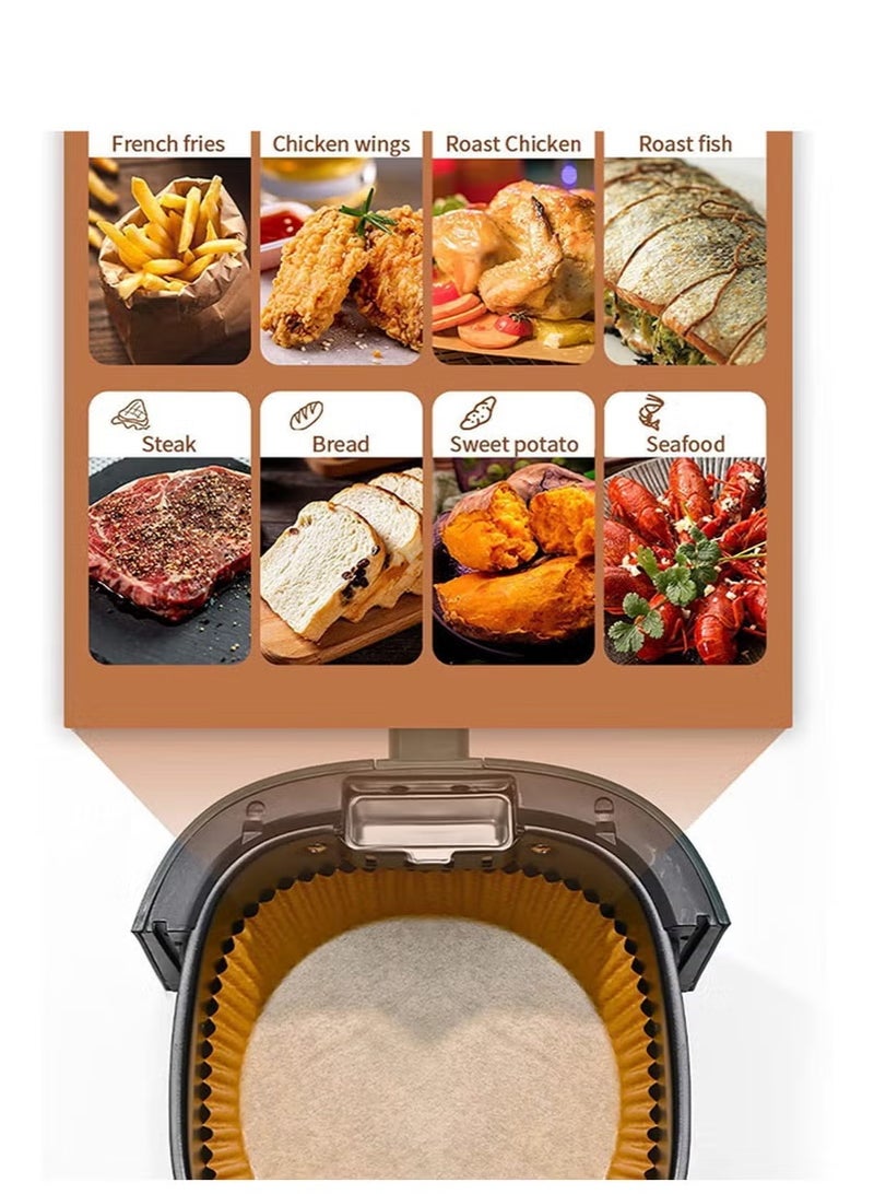 NiceArt 100 pieces of air fryer circular non stick steamer pad, used for high-temperature baking of food with silicone oil paper - Image 2