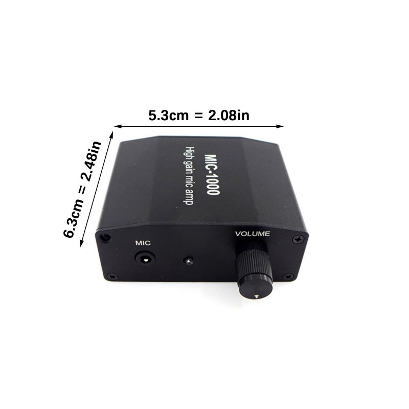 Mini 1000x Sound Preamp Microphone Amplifier High Sensitivity For Smartphone With 3.5mm Port Black - Image 4