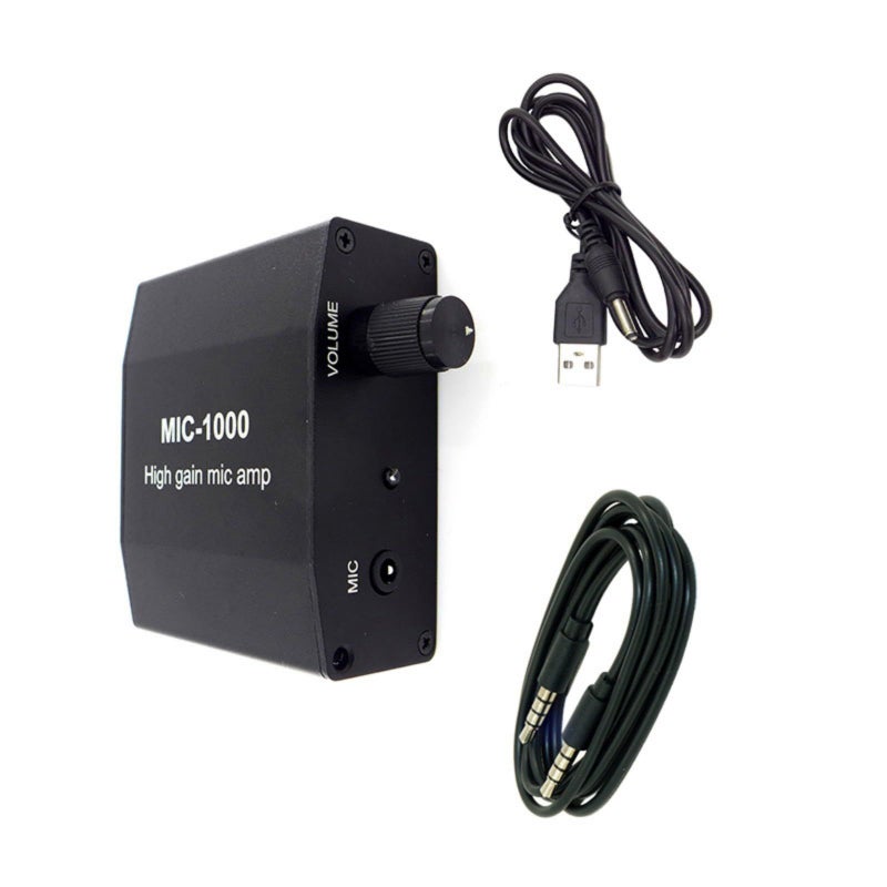 Mini 1000x Sound Preamp Microphone Amplifier High Sensitivity For Smartphone With 3.5mm Port Black - Image 5