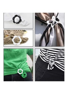 Hysagtek 20Pcs T Shirt Clips Shirt Ties Plastic Scarf Rings For Silk Scarf Tshirt For Women Ladies Girls 80'S Party Accessories With Assorted Shapes (1.18 Inches)  - Image 4