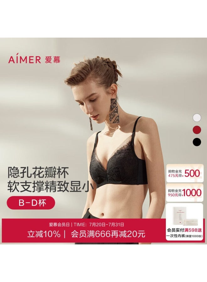 Aimer Women's Light Feather Lace 3/4 Thin Padded Hidden Hole Petal Bra Am13b461, Black, C85 - Image 1