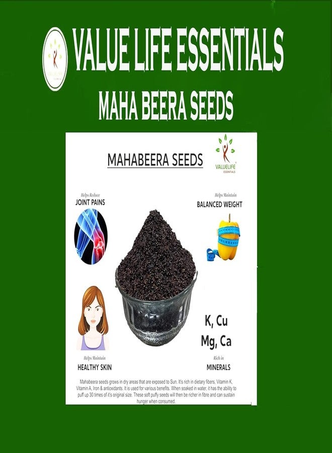 Value Life Essentials VALUE LIFE Maha Beera Seed | Beera Ginjalu | Vana Tulsi Seeds | Natural Basil Seeds for Drinks & Daily Food Use (200G) - Image 3
