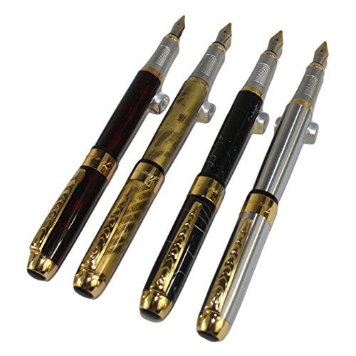 Gullor 4 PCS in Set 250 Fountain Pen Cartridge Pens in 4 Colors with Pen Pouch - Image 1