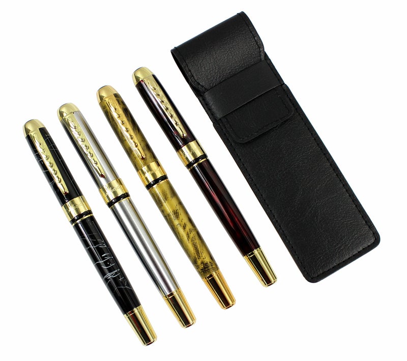 Gullor 4 PCS in Set 250 Fountain Pen Cartridge Pens in 4 Colors with Pen Pouch - Image 3