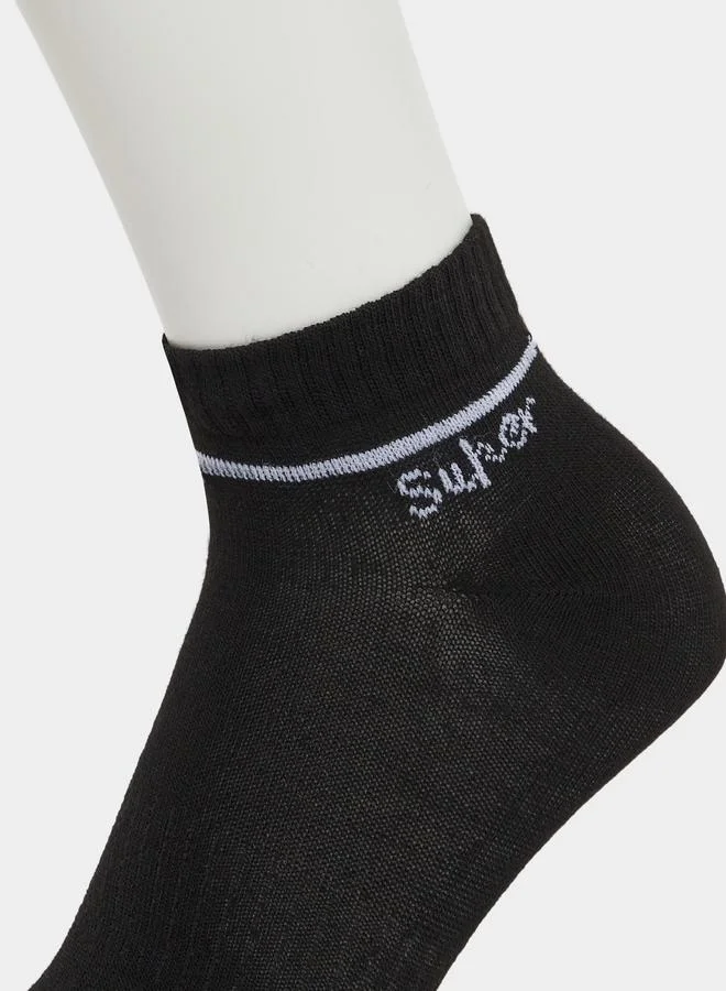 Styli  Set of 3 - Contrast Detail Ribbed Cuff Crew Socks  | Best Price UAE