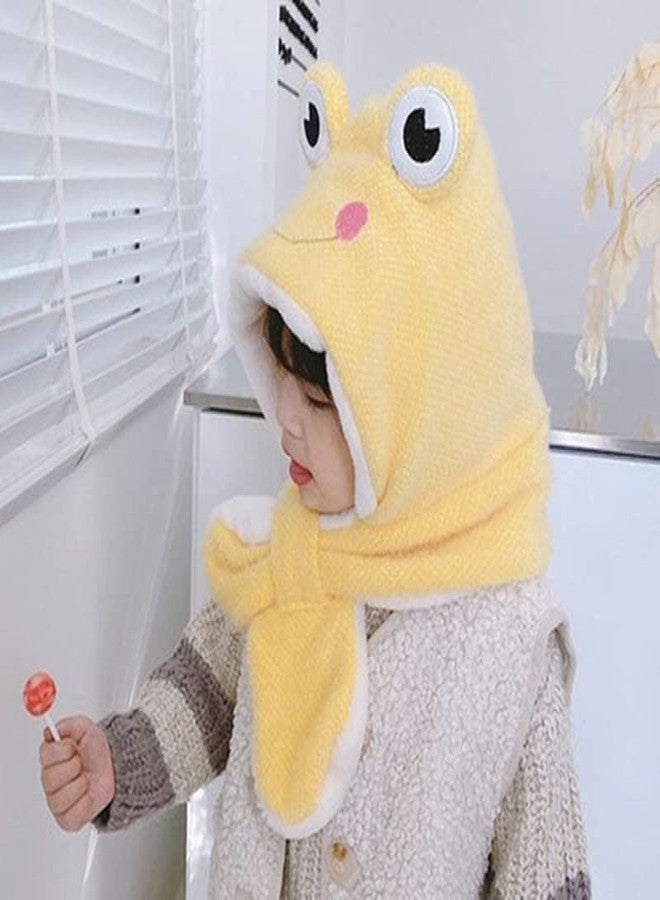 VINSON Kids Winter Hat Cute Cartoon Frog Plush Thick Hat and Scarf Set for Kids 9-10 Year (Yellow)(Special for Winter) - Image 5