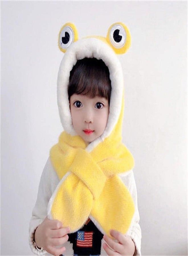 VINSON Kids Winter Hat Cute Cartoon Frog Plush Thick Hat and Scarf Set for Kids 9-10 Year (Yellow)(Special for Winter) - Image 3
