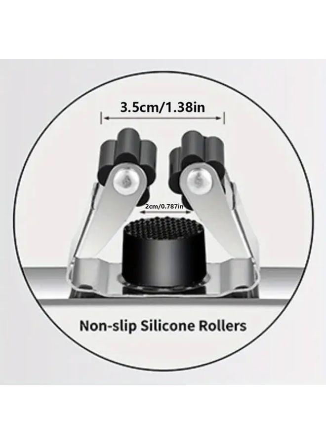 Black Heavy Duty Stainless Steel Wall Mounted Broom Holder With 5 Utility Hooks - Image 5