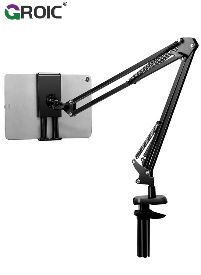 GROIC Mobile Phone Tablet Stand Desk Gooseneck Tablet Holder 360 Flexible Lazy Arm Holder Clamp Mount Bracket Bed for Phones Tablets 3.5"-12.9" Cell Phone Holder Self Timer  - Image 1