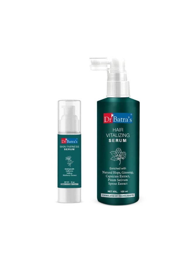 دكتور باترا سيروم د. باترا لتنشيط الشعر (125 مل) وكريم تفتيح البشرة (50 جم) - لترطيب متوازن لفروة الرأس، وسيروم تفتيح لإشراق البشرة، والوقاية من فرط إنتاج الميلانين (عبوة مزدوجة) - Image 1