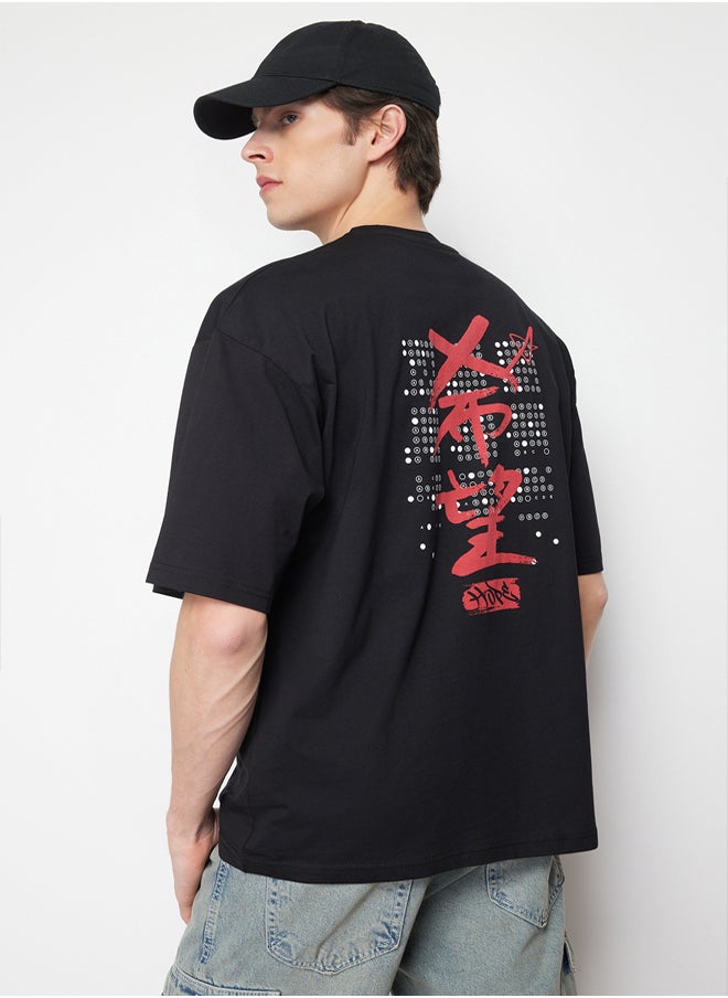 Black Oversize/Wide Cut Far East Embroidered/Back Printed T-shirt TMNSS24TS00020 - pzsku/ZA9BA11E5C72F132A9075Z/45/_/1739718362/53872212-48df-4a72-8c57-d4e68767a06f