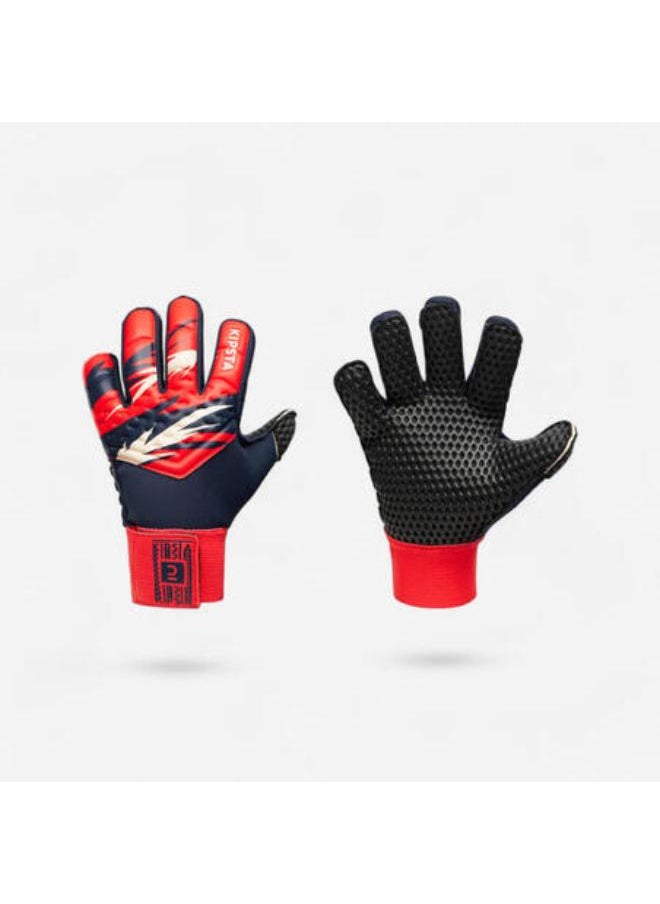 KIPSTA Kids' Football Goalkeeper Gloves F100 Superesist - Red/Blue  - Image 1