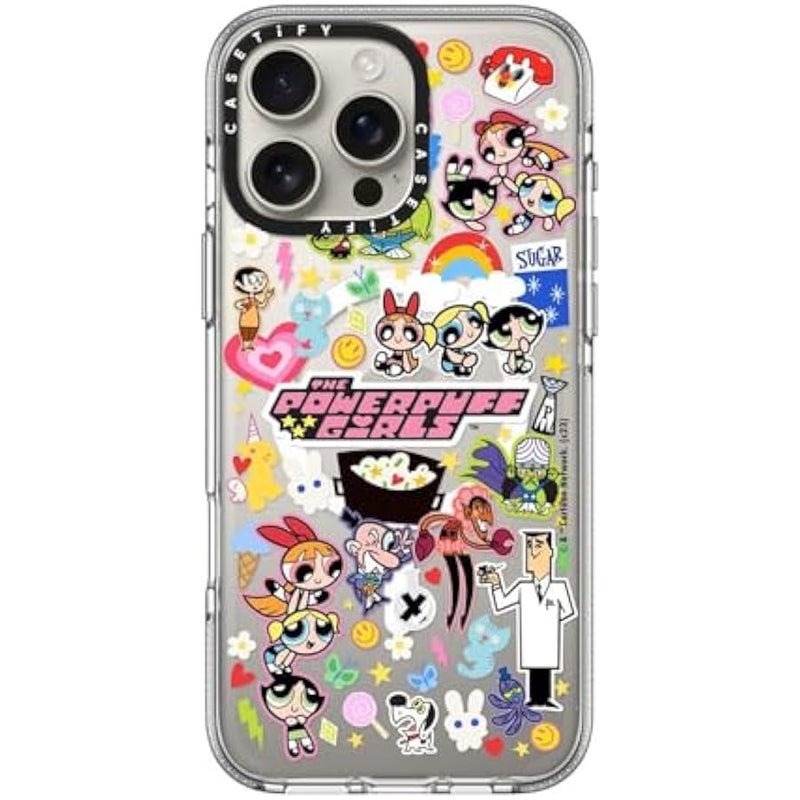 Casetify Clear iPhone 16 Pro Max Case 【Co-Lab/Not Yellowing / 6.6ft Drop Protection/Compatible with Magsafe】 - The Powerpuff Girls Stickermania Case - Clear - Image 3