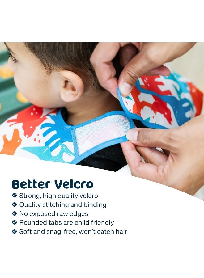 Tiny Twinkle Tiny Twinkle Mess Proof Baby Bib - Waterproof Baby Apron - Machine Washable - PVC, BPA, & Phthalate Free - Great Travel Bib for Baby Eating - Baby Food Bibs (Space, Large 2-4 Years)  - Image 3