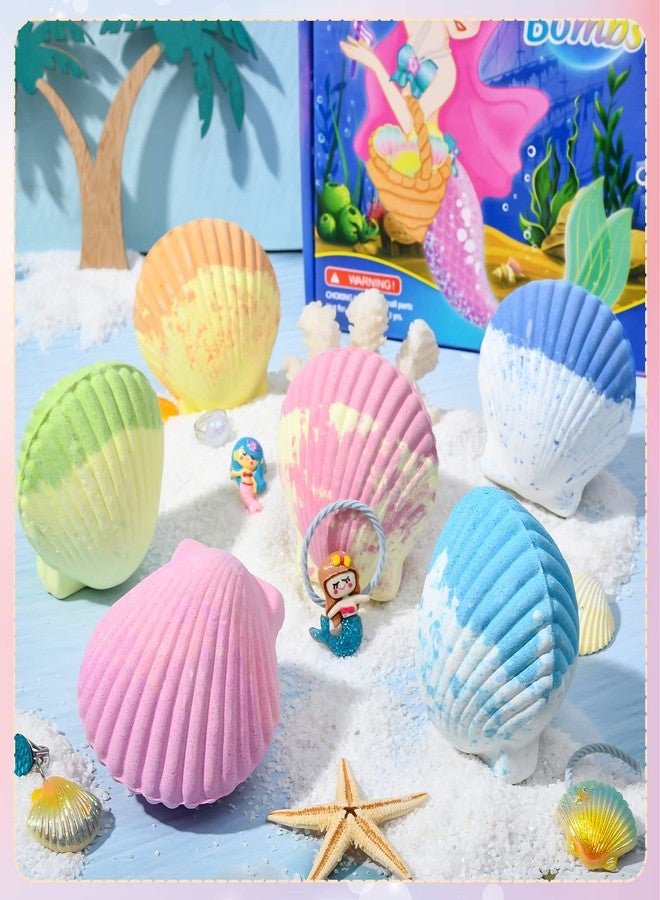 Tacobear Shell Bath Bombs for Kids Girls with Surprise Inside, 9Pcs Big Organic Natural Bubble Bath, Jewelry Set, Crown, Magic Wand, Sticker, Easter Basket Stuffers Mermaid Christmas Birthday Gift Toy - Image 2