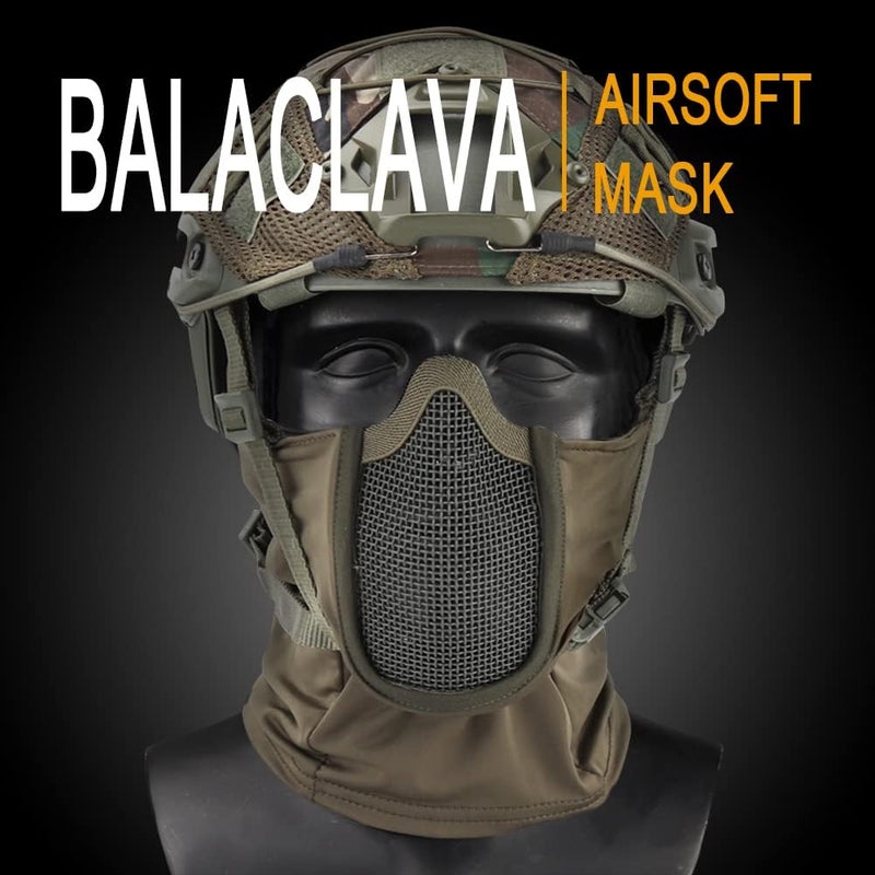 Aoutacc Balaclava Airsoft Mesh Mask,Style Full Face Protection Hood for Cs War Game, BB Gun,Hunting,Paintball - Image 5