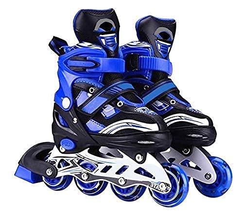 STOFFIER GARTEN Inline Skates Size Adjustable All Pure PU Strong Wheels Aluminum with LED Flash Light on Wheels, Age Group 6-15 Years Kids Boys - Image 2