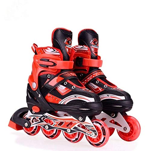 STOFFIER GARTEN Inline Skates Size Adjustable All Pure PU Strong Wheels Aluminum with LED Flash Light on Wheels, Age Group 6-15 Years Kids Boys - Image 1