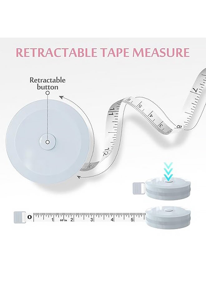 3 قطع من أشرطة القياس الناعمة للخياطة لقياس الجسم، شريط قياس صغير، شريط قياس فاخر قابل للسحب للأقمشة والملابس، عملي - Image 2