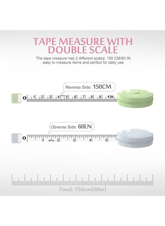 3 قطع من أشرطة القياس الناعمة للخياطة لقياس الجسم، شريط قياس صغير، شريط قياس فاخر قابل للسحب للأقمشة والملابس، عملي - Image 3