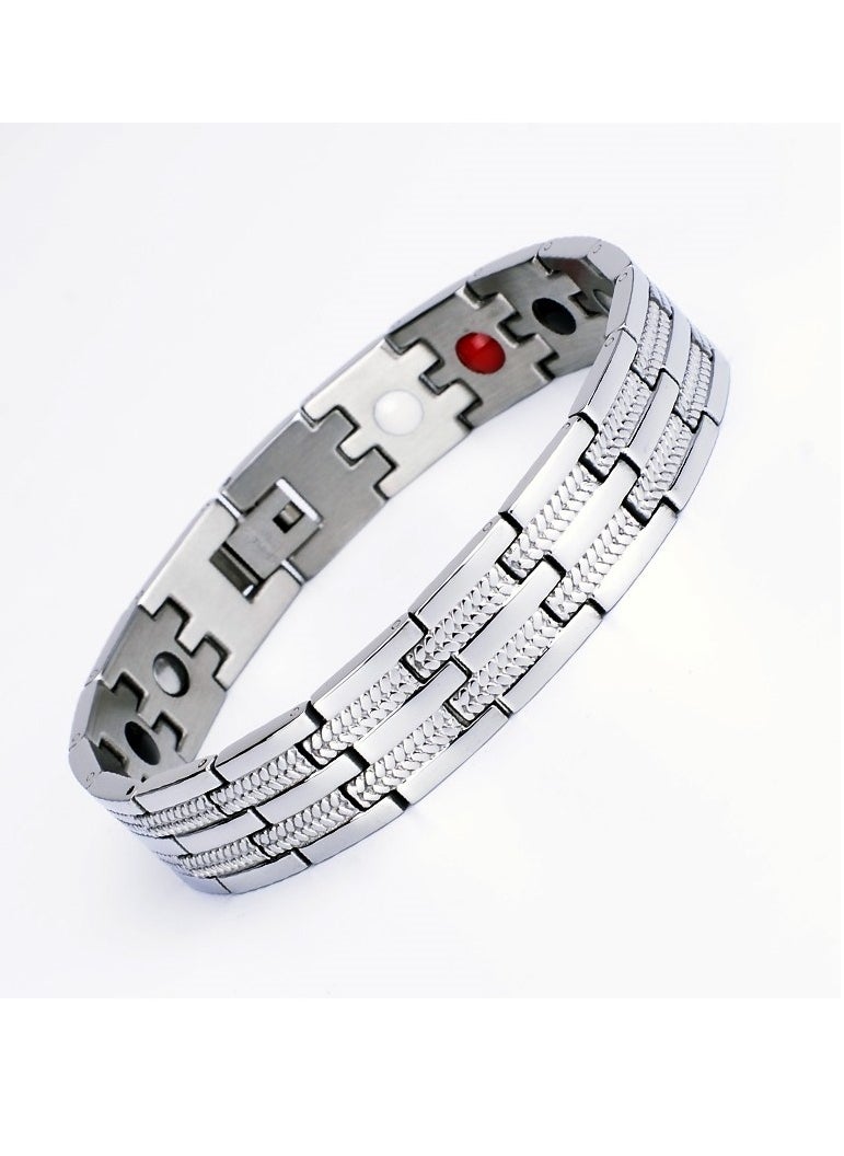Relax Smart - Titanium Steel Magnetic Bracelet Powerful Magnetic Therapy Bracelet Titanium steel bracelet with magnet is solid design and comes with adjustable length - Image 1