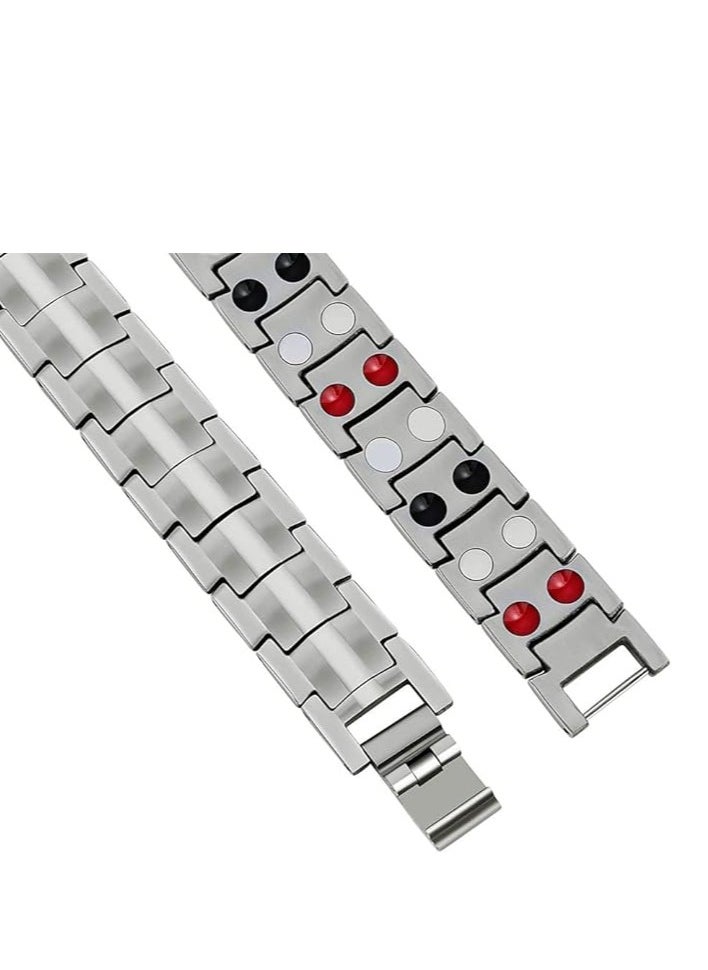 Relax Smart - Titanium Steel Magnetic Bracelet Powerful Magnetic Therapy Bracelet Titanium steel bracelet with magnet is solid design and comes with adjustable length - Image 1