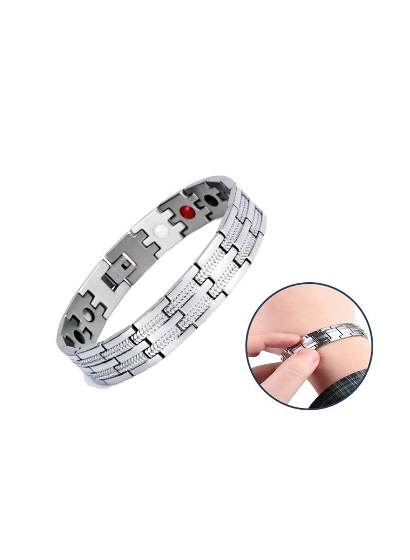 Relax Smart Titanium Steel Magnetic Bracelet Powerful Magnetic Therapy Bracelet Titanium steel bracelet with magnet is solid design and comes with adjustable length - Image 1