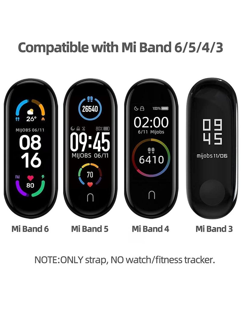Strap Compatible Xiaomi Mi Band 6/5/4/3, Replacement Bracelet Wristbands for Mi Band 6 Correa NFC Global Version Metal Stainless Steel (Black)  - Image 3
