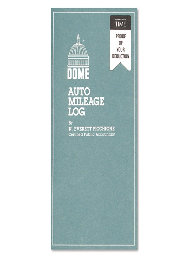 Dome Auto Mileage Log, Undated, 3 1/4 x 6 1/4, 32 Forms. Made in The USA - Image 1