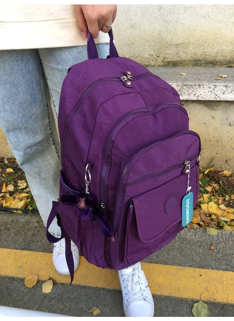 Duomino Fcstore Crinkle Fabric Waterproof Large Size Purple Crinkle Backpack/laptop Travel School