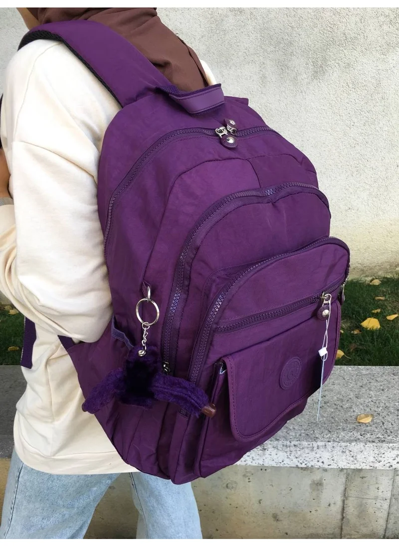 Duomino Fcstore Crinkle Fabric Waterproof Large Size Purple Crinkle Backpack/laptop Travel School