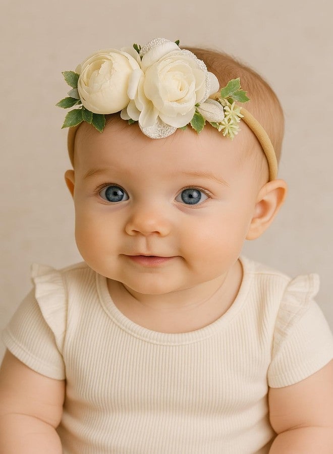 FAIRYTALE Floral Baby Headwear Soft Stretchable Elastic Headbands For Girls. - Image 2