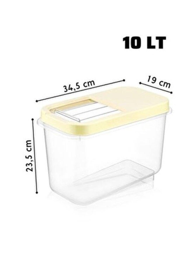 Dunya Plastik - Dunia Cereal Container 10L with Slide Lid - Storage Solution - BPA-Free - L=34.5cm W=19cm H=23.5cm - Image 1