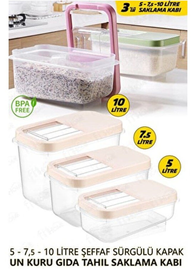 Dunya Plastik - Dunia Cereal Container 10L with Slide Lid - Storage Solution - BPA-Free - L=34.5cm W=19cm H=23.5cm - Image 1