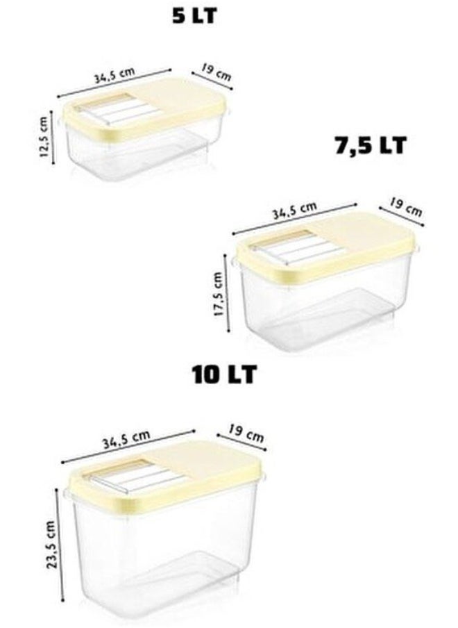 Dunya Plastik - Dunia Cereal Container 10L with Slide Lid - Storage Solution - BPA-Free - L=34.5cm W=19cm H=23.5cm - Image 1