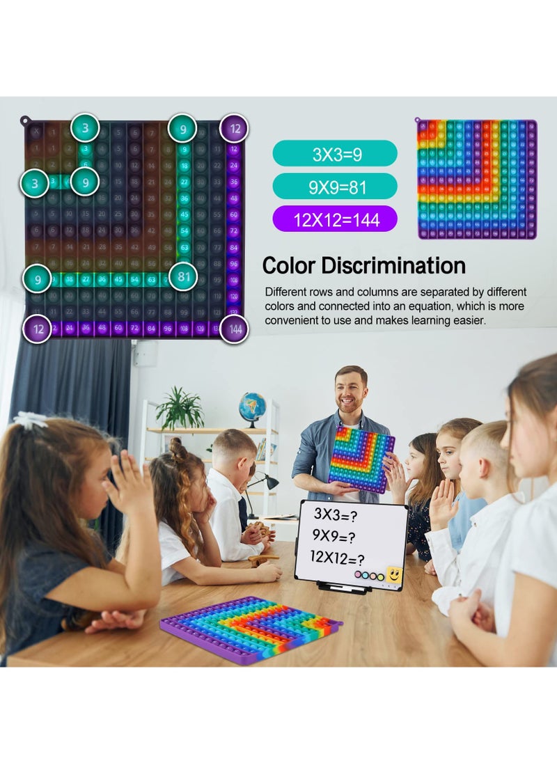 Learning Number Toy for Toddler, Multiplication Game Table, Numbers Addition and Multiplication Table in one, Montessori Math Counting Toys for Toddlers, Number Blocks Toys for 2 3 4 Year Old Girls Boys Rainbow Dimple Fingertip Toys, Stress Relieving (Multicolour)