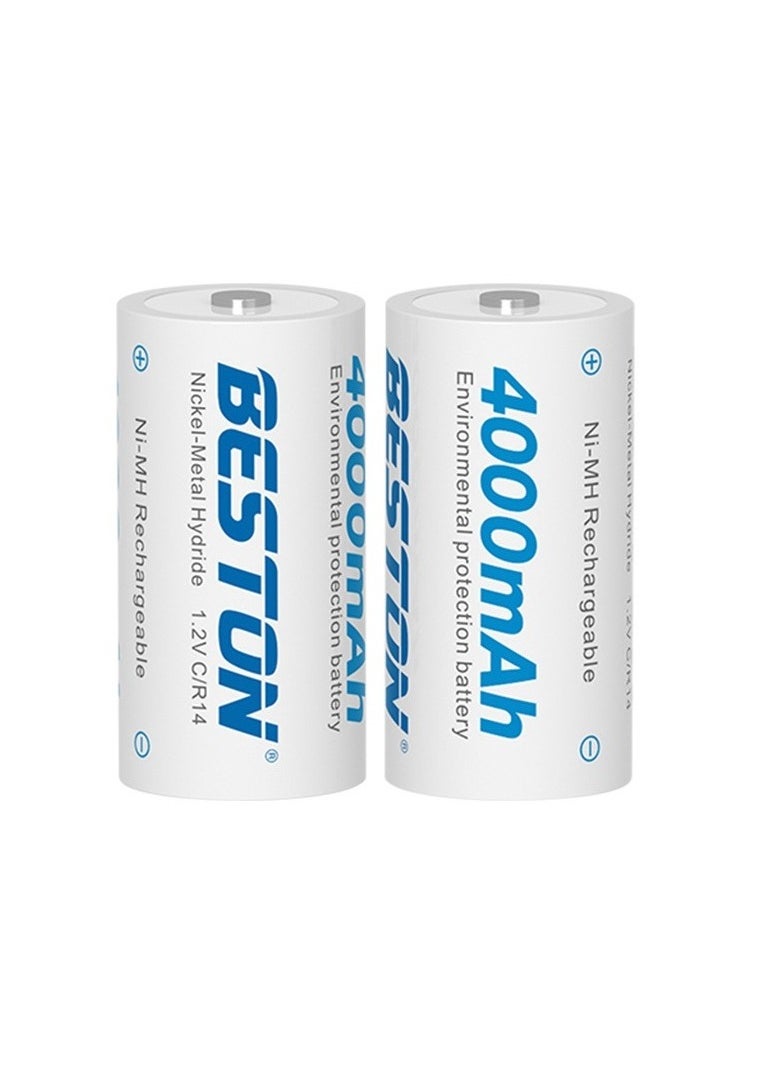 BESTON - Beston C size 1.2V Rechargeable Battery 4000mAh - Pack of 2 - Image 1