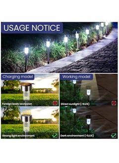 Arabest Solar Lights Outdoor, 12Pack Solar Garden Lights Outdoor Ground Lights Stainless Steel Solar Waterproof Landscape Lights Cool White  - Image 5