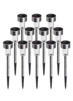 Arabest Solar Lights Outdoor, 12Pack Solar Garden Lights Outdoor Ground Lights Stainless Steel Solar Waterproof Landscape Lights Cool White  - Image 1