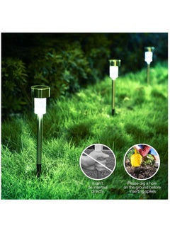 Arabest Solar Lights Outdoor, 12Pack Solar Garden Lights Outdoor Ground Lights Stainless Steel Solar Waterproof Landscape Lights Cool White  - Image 4