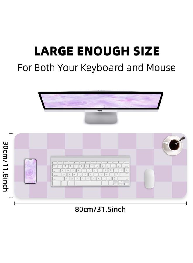 AFIING Non-Slip Desk Pad, Mouse Pad, Waterproof PU Leather Desk Protector, Large Desk Blotter, Easy Clean Laptop Desk Writing Mat for Work/Home/Decor(Purple 31.5" x 12") - Image 2