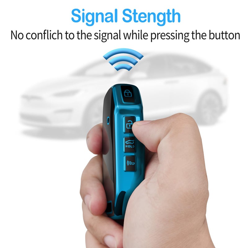 Tukellen for Kia Key Fob Cover,Special Soft TPU Key Case Cover Protector Compatible with Cerato Ceed Forte NIRO Sorento Seltos Sportage Soul Telluride Remote/Smart Key,Key Shell-Blue - Image 5