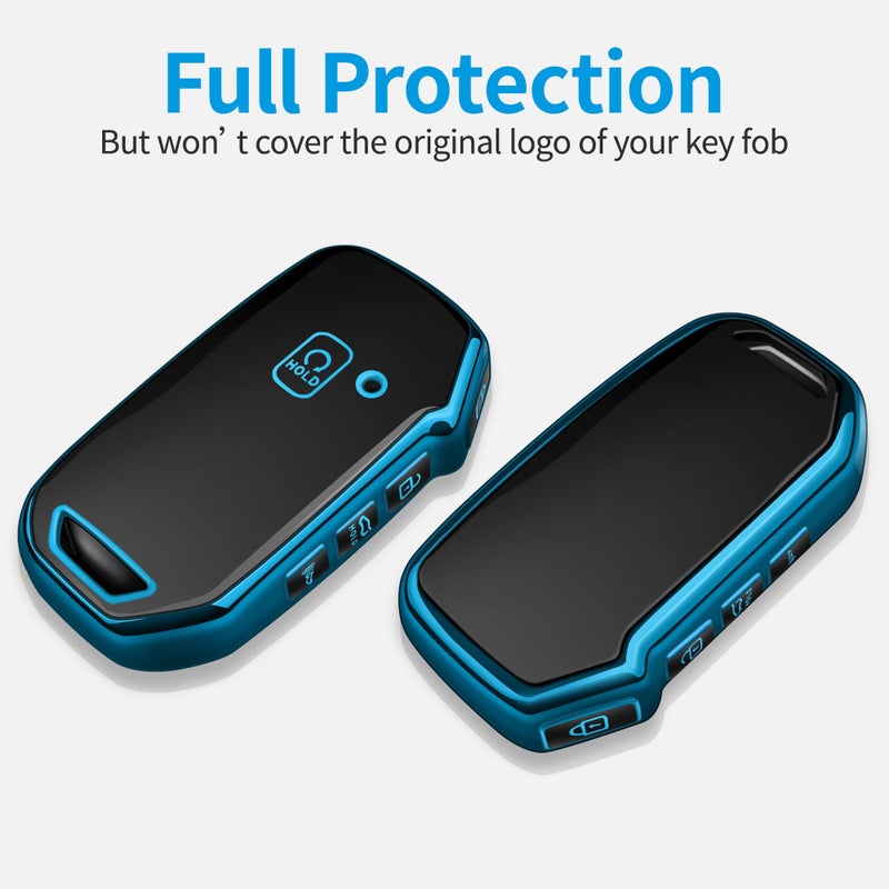 Tukellen for Kia Key Fob Cover,Special Soft TPU Key Case Cover Protector Compatible with Cerato Ceed Forte NIRO Sorento Seltos Sportage Soul Telluride Remote/Smart Key,Key Shell-Blue - Image 3