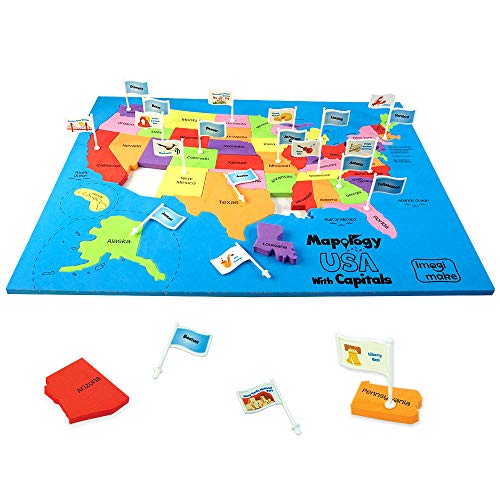 Imagimake Mapology USA Map with Capitals Learning States and Capitals US Geography Games Jigsaw Puzzles for Kids Ages 810 Educational Easter Gifts for Kids Age 56789101112131415 - Image 1