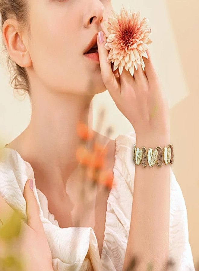 Coiris أساور كويريس رافيا للنساء، أساور يدوية الصنع، سميكة، بيان رافيا بوهيميا للنساء (BR1232-بني) - Image 3