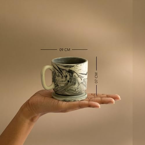 Ellementry Carbon Ceramic Mug Set of 2 (150 ml Each), Stylish Ceramic Mug for Coffee, Tea & Milk, Dishwasher Safe Everyday Use Coffee Cup for Office & Home, Perfect for House Warming & Birthday Gift - Image 5