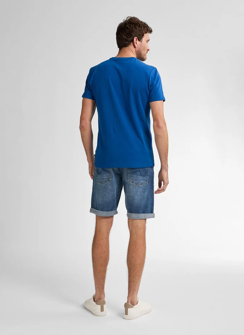 Petrol Industries 5093-Imperial Blue Men T-Shirt SS Classic Print for Men | Best Price UAE
