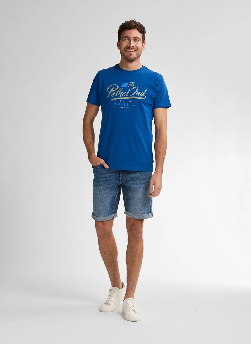 Petrol Industries 5093-Imperial Blue Men T-Shirt SS Classic Print for Men | Best Price UAE
