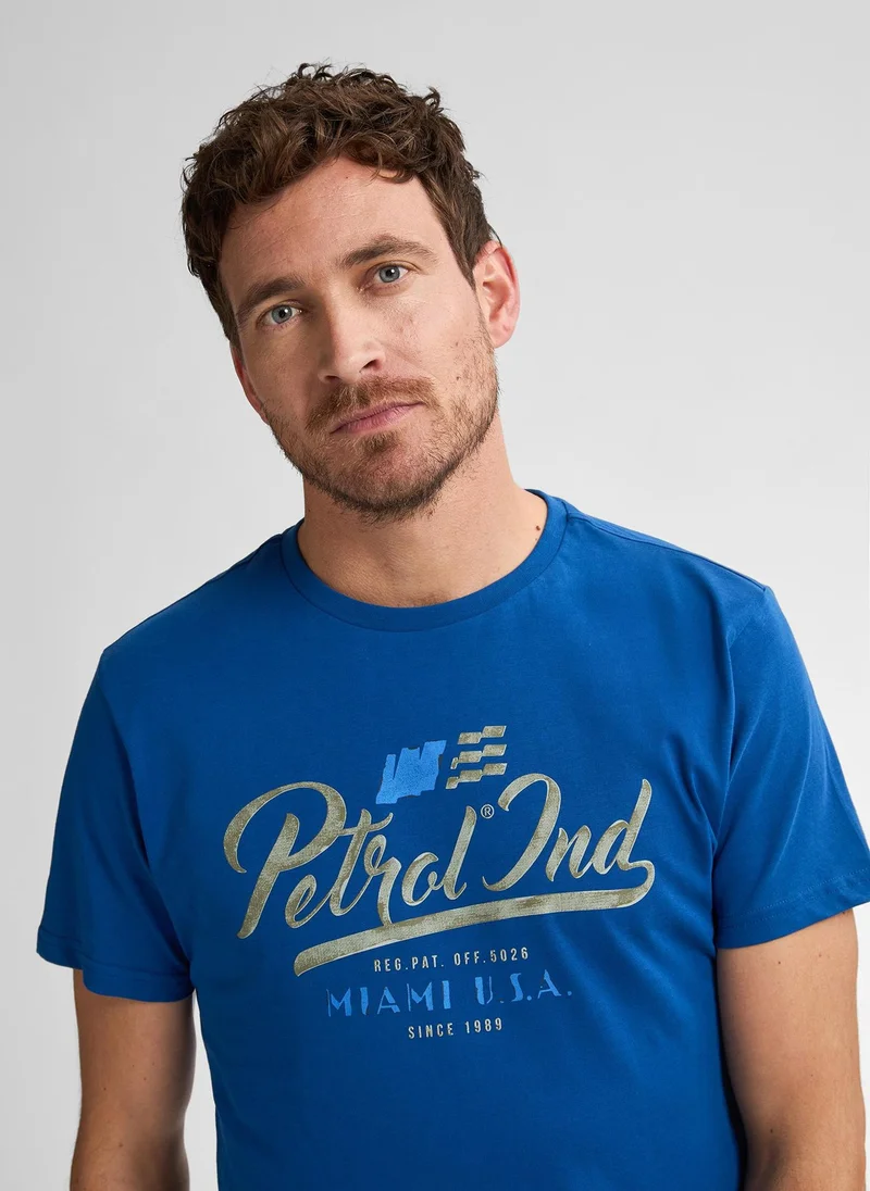 Petrol Industries 5093-Imperial Blue Men T-Shirt SS Classic Print for Men | Best Price UAE