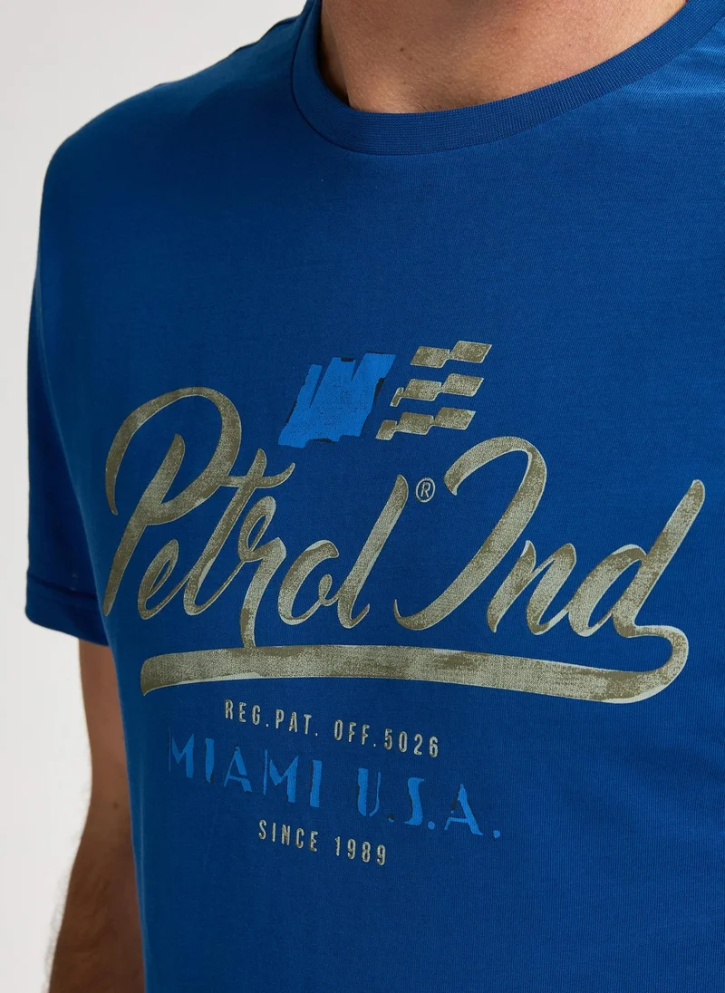 Petrol Industries 5093-Imperial Blue Men T-Shirt SS Classic Print for Men | Best Price UAE